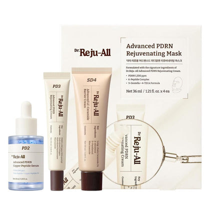 Dr.Reju-All Essentials: Suero Péptido Cobre, Crema PDRN, Ceramida, Máscara PDRN - Rutina Antiedad Skincare