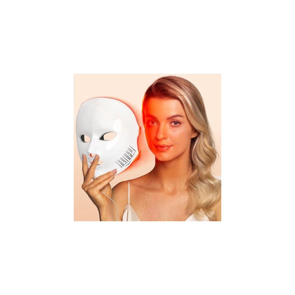 Sistema de terapia de fotones Newkey de luz LED de 7 colores para cuidado facial y máscara de belleza, trata arrugas y acné