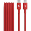 Beats USB-C to USB-C Woven Cable Fast Charging Durable/Tangle-Free Compatible Charger for Apple & Android Devices (1.5 m, 5 ft) - Rapid Red