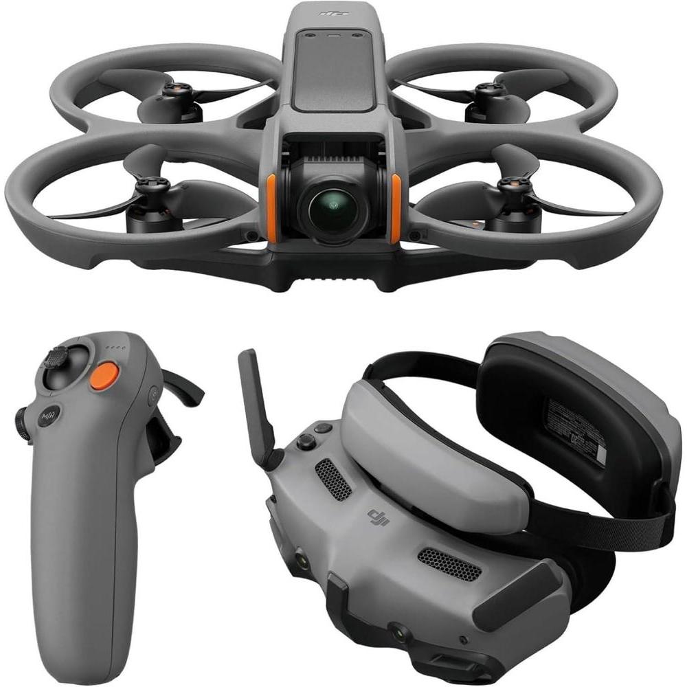 DJI Avata 2 Fly More Combo con batería y Goggles, dron FPV 4K de experiencia inmersiva, para principiantes y contenido POV
