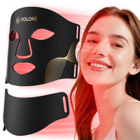 Máscara de terapia LED para cuidado avanzado de la piel facial y de cuello, rejuvenecimiento casero con colágeno