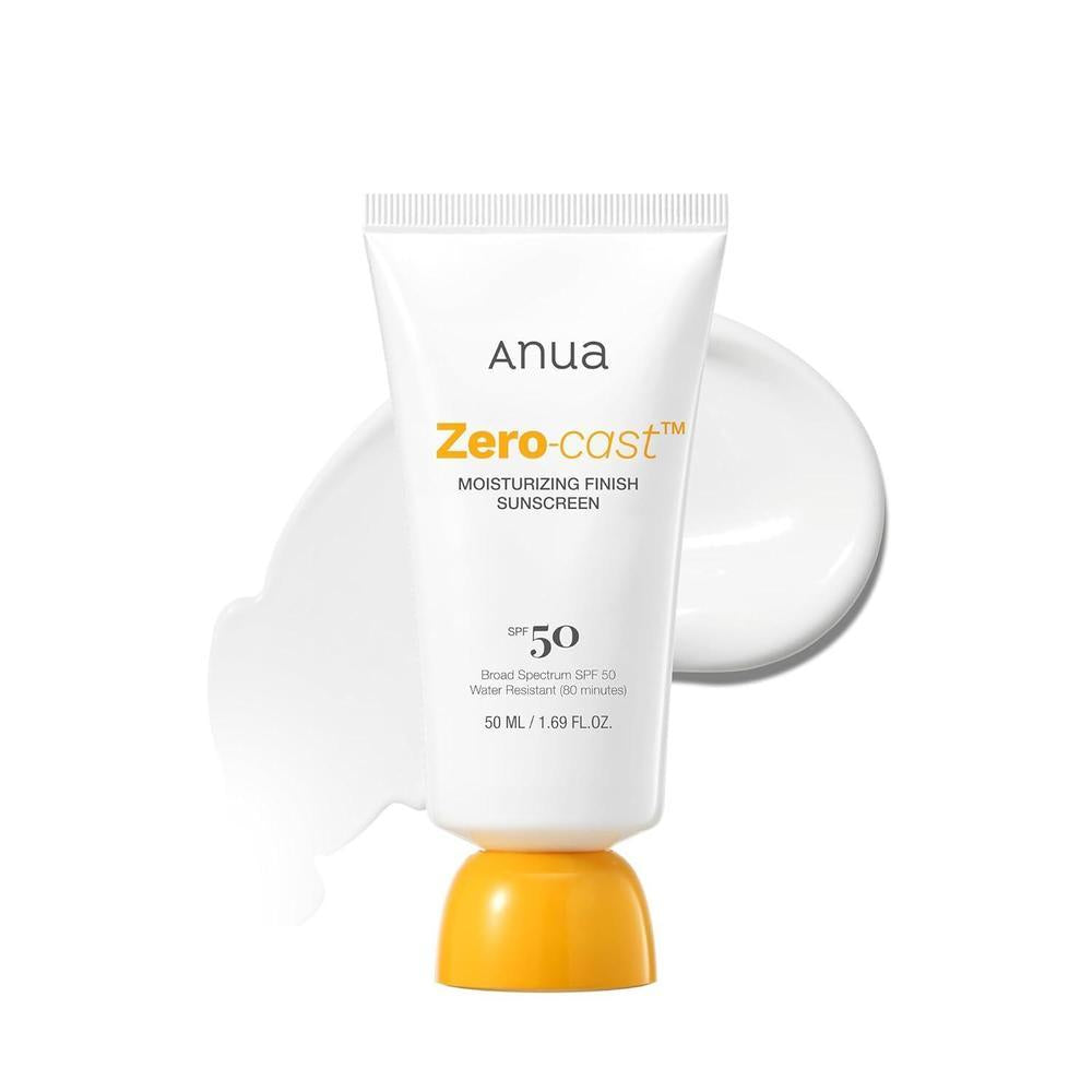 Anua Protector Solar Hidratante SPF 50 sin fundición, brillante natural, sin yeso blanco, con ácido hialurónico, niacinamida, ideal para rostro