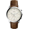 Fossil Neutra Reloj cronógrafo para hombre con pulsera de acero inoxidable o correa de cuero auténtico