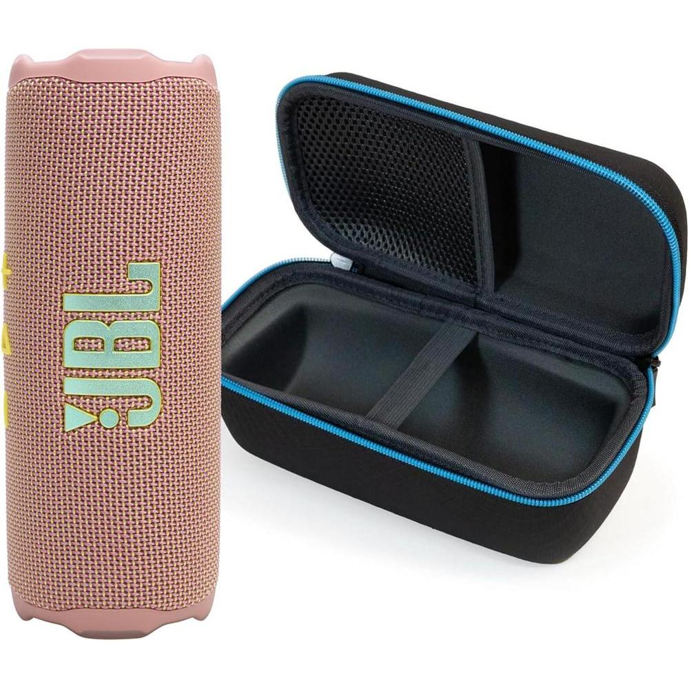 JBL Flip 7 Rosa con Funda Protectora Divvi, Bocina Bluetooth Portátil, Impermeable, A Prueba de Polvo y Caídas, 16 Horas de Reproducción