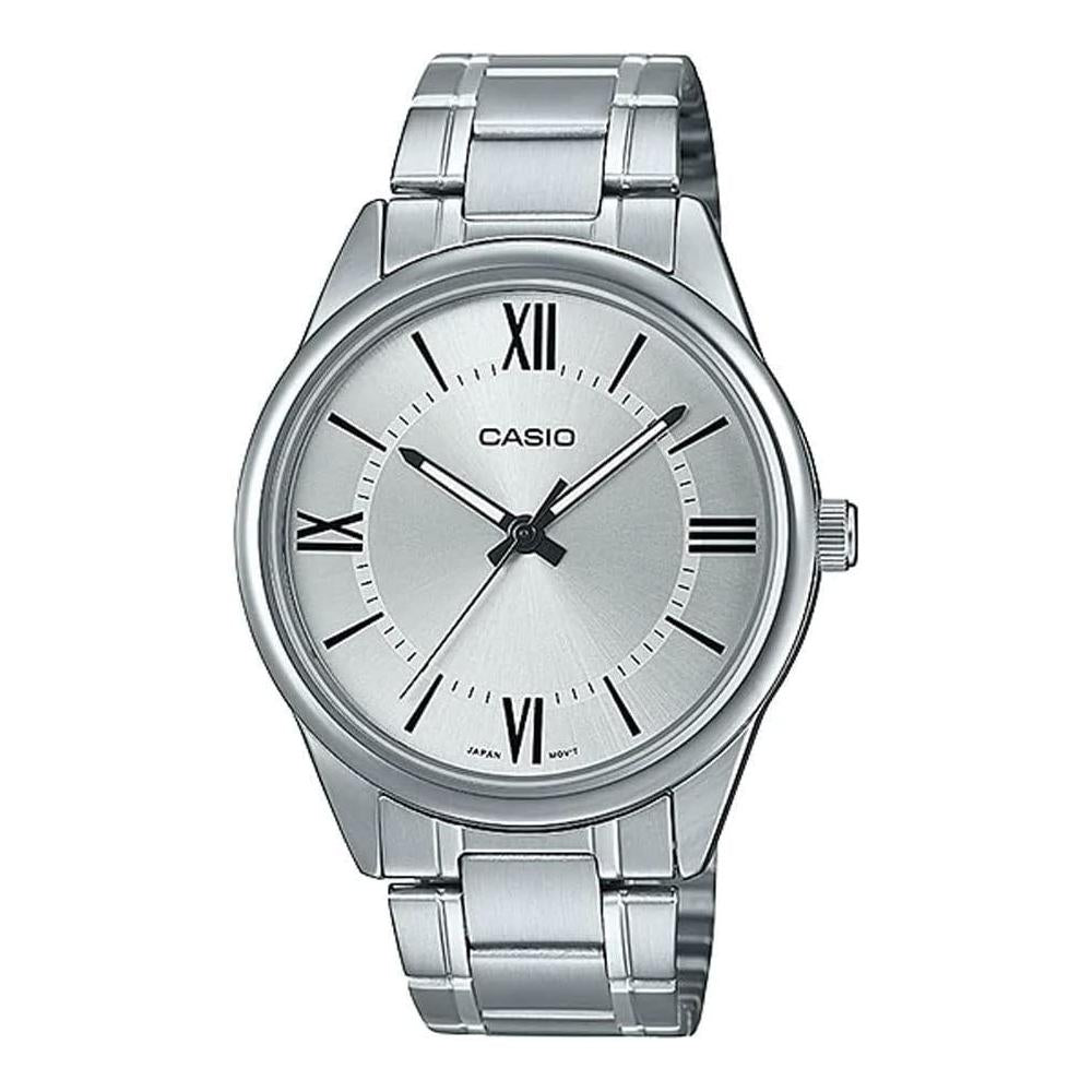 Reloj Casio analógico de acero inoxidable para hombre, resistente al agua, con movimiento de cuarzo japonés