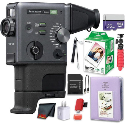 Paquete Fujifilm Instax Mini Evo Híbrida, Cámara Instantánea 3 en 1 con Bluetooth y Efectos Vintage