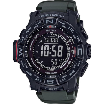 Casio Serie PRW3500 Pro Trek, reloj digital con brújula, altímetro, barómetro, energía solar, resistente al agua y bajas temperaturas