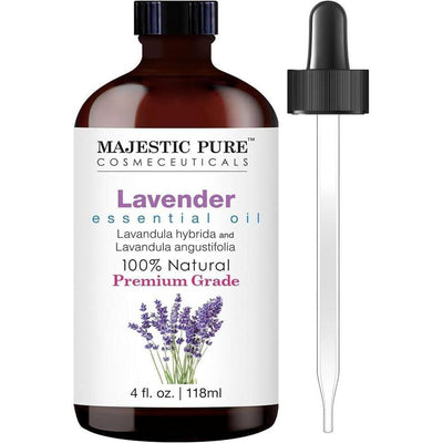 Majestic Pure: Aceite esencial de lavanda de grado terapéutico, puro y natural, ideal para aromaterapia y cuidado personal