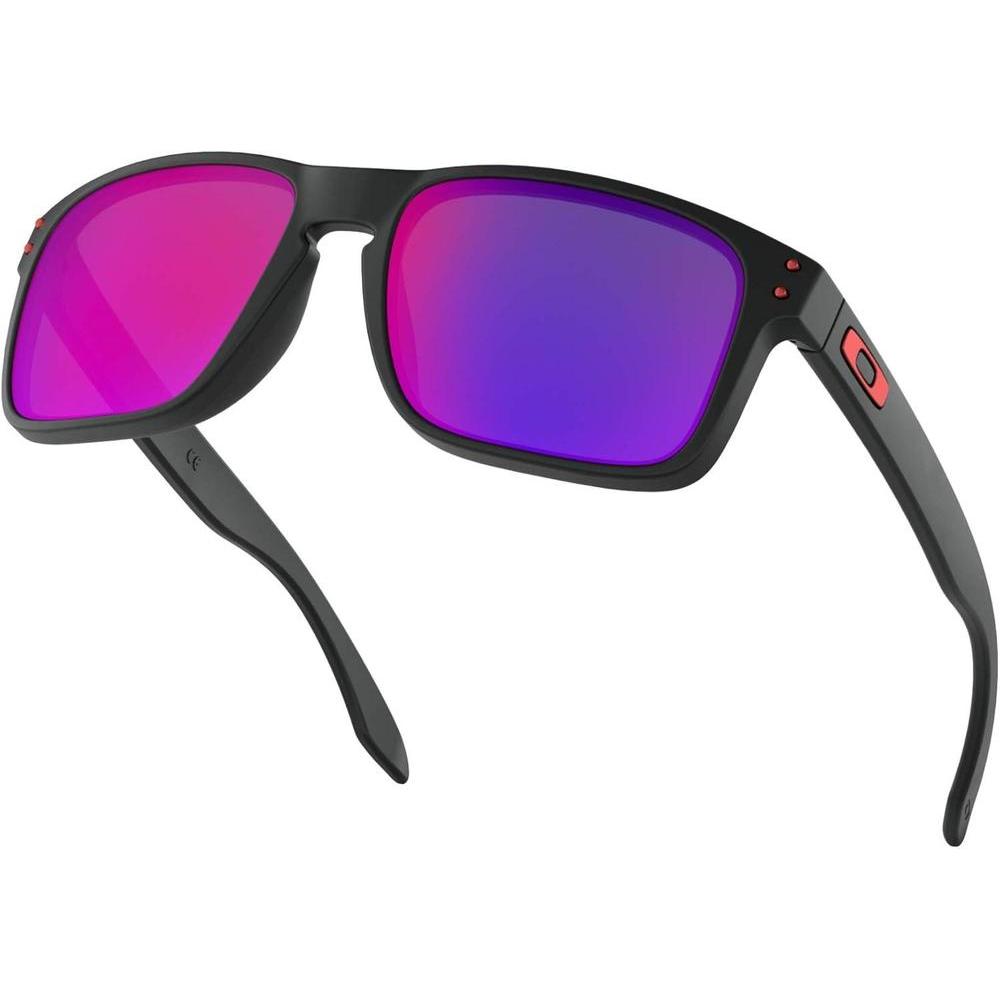 Oakley Holbrook Gafas de sol, montura negra mate, lente iridio rojo positivo con kit de limpieza de lentes y microbolsa