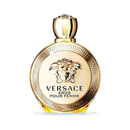 Versace Eros Pour Femme Eau de Parfum en aerosol combina notas cítricas y florales, perfecto para un toque de elegancia diario