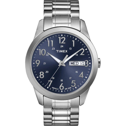 Reloj de pulsera Timex para hombre con caja de acero inoxidable y funciones de calendario y resistencia al agua