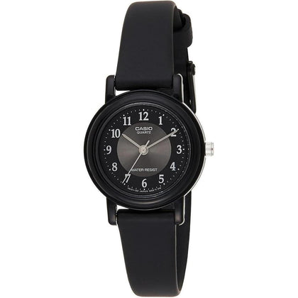 Casio LQ-139AMV-1B3 Reloj clásico de resina para mujer en color negro con marcas doradas y resistente al agua