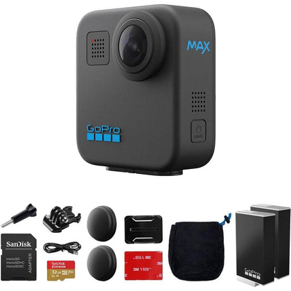 GoPro Cámara de acción MAX 360 con grabación de video 5.6K, estabilización HyperSmooth y PowerPano, con batería y microSDHC