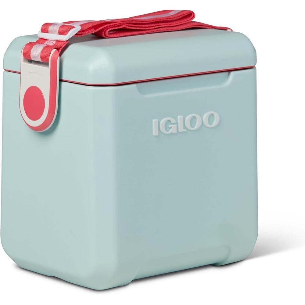 Enfriador Igloo estilo picnic con correa ajustable y aislamiento MaxCold, ideal para bebidas deportivas y botellas