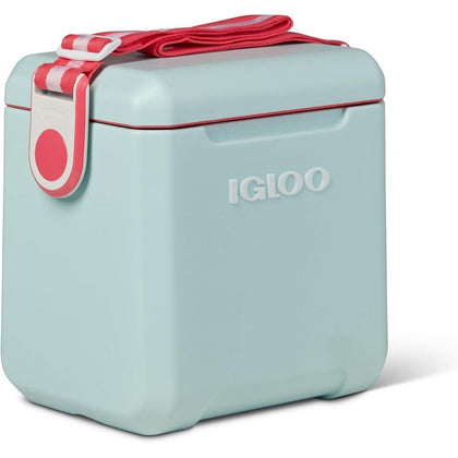 Enfriador Igloo estilo picnic con correa ajustable y aislamiento MaxCold, ideal para bebidas deportivas y botellas