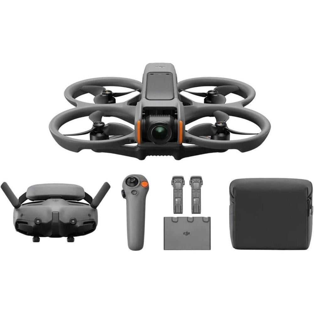 DJI Avata 2 Fly More Combo con 3 baterías, dron FPV con cámara 4K para adultos y experiencia aérea inmersiva, protector de hélice