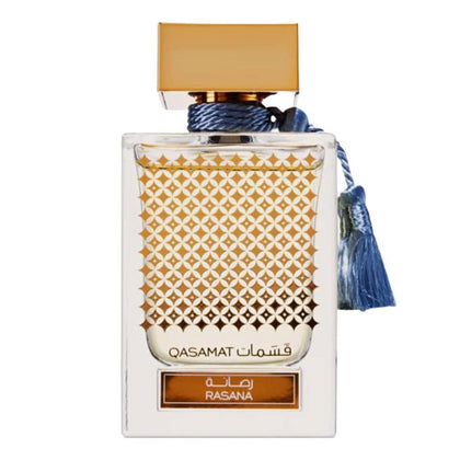 RASASI Qasamat Rasana - Eau de Parfum Premium Árabe para Mujeres y Hombres – Fragancia con notas de Bergamota, Sándalo y Ámbar