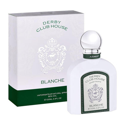 Armaf Derby Club House Blanche Eau de Toilette Spray para hombre, fragancia acuática de larga duración, 100 ml.