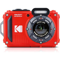 Cámara digital KODAK PIXPRO WPZ2 resistente al agua con zoom óptico 4X, pantalla LCD y video Full HD, color rojo