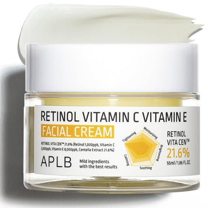 Crema Hidratante Facial APLB Con Vitamina C, E Y Retinol 55ml