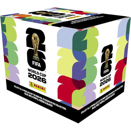 Panini FIFA Copa del Mundo 2026, caja de colección de cromos con 50 paquetes, exclusivo naranja paralelo de Amazon