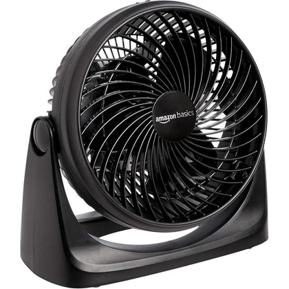 Ventilador Amazon Basics negro, incl. ajustable, 3 velocidades, portátil y eficiente. Ideal para mesas y escritorios