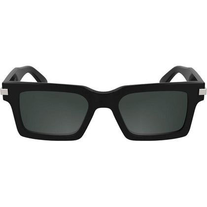 Gafas de sol rectangulares Calvin Klein con detalles metálicos y marco de acetato reciclado para un estilo sofisticado