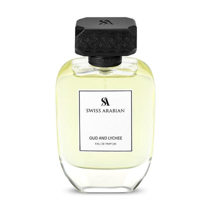 Swiss Arabian Oud And Lychee Unisex Eau de Parfum en spray con aroma cautivador de oud y lichi