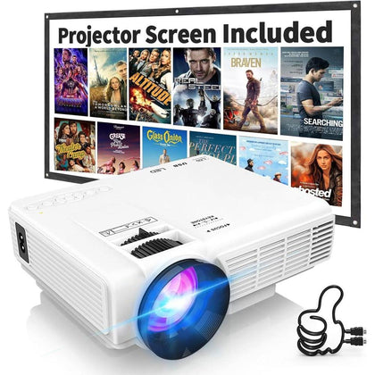 Mini proyector de 7500 lúmenes para películas al aire libre, resolución Full HD 1080P, compatible con TV Stick y smartphone