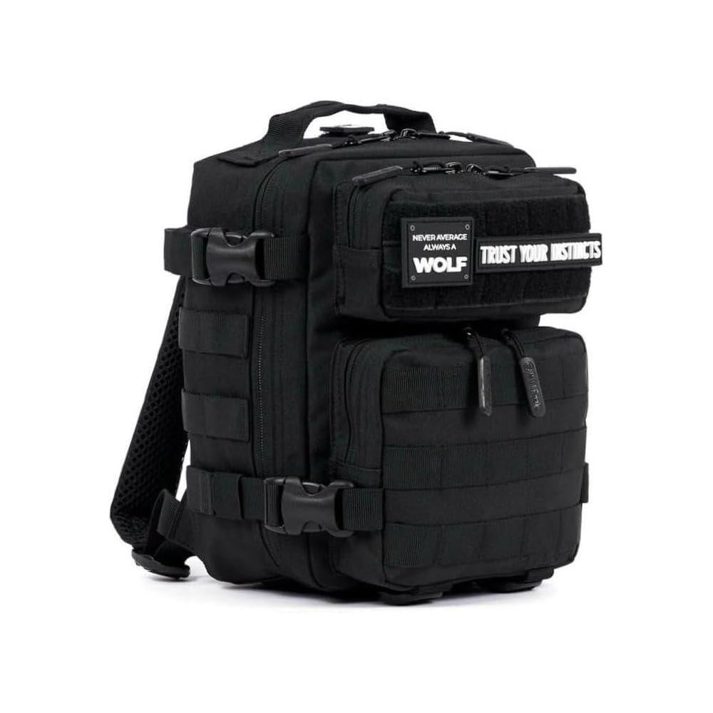 WOLFpak Mochila Mini Negro de Material Resistente al Agua y Personalizable para Uso Diario y Viajes