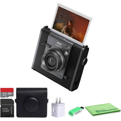 Fujifilm Instax Wide Evo Hybrid Instant Camera Bundle con funda, tarjeta de 32GB y más accesorios