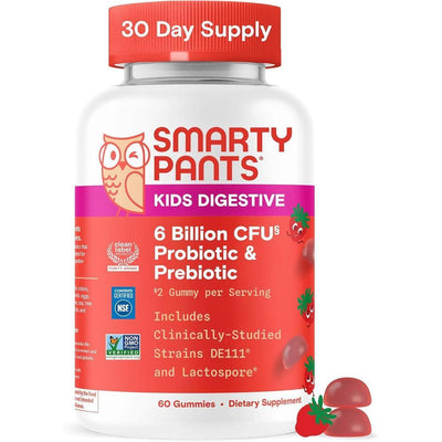 Gomitas SmartyPants Probiotic + Inmunidad para niños, apoya digestión y sistema inmune, sabor fresa, 60 piezas