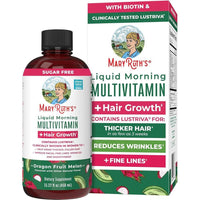 Multivitamínico líquido MaryRuth's con biotina para crecimiento del cabello, salud de uñas y piel con Lustriva