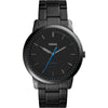 Reloj de pulsera minimalista Fossil de cuarzo para hombre, elegante diseño de acero inoxidable negro resistente a arañazos