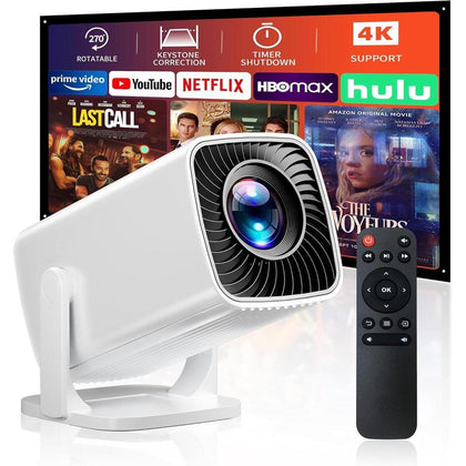 Mini proyector portátil 4K compatible, Full HD 1080P, rotación de 270°, compatible con smartphone, TV Stick, laptop, PS4, HDMI, USB