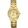 Reloj de pulsera GUESS dorado para mujer con brazalete de acero inoxidable y detalles de cristal, resistente al agua, modelo U85110L1