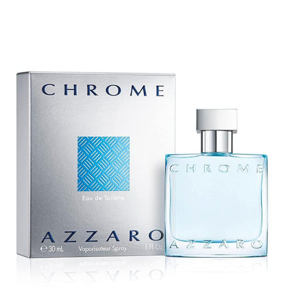 Azzaro Eau de Toilette cromo para hombre, fragancia cítrica, amaderada y almizclada, clásico aroma de verano, uso diario