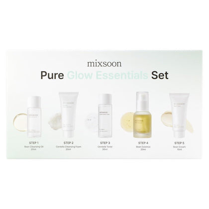 Mixsoon Pure Glow Essentials - Kit De Cuidado De La Piel En 5 Pasos, Hidratante Y Nutritivo, Ideal Para Viajes