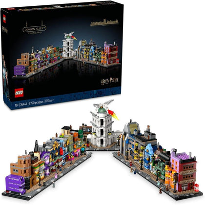 LEGO Harry Potter Diagon Alley Wizarding Shops Juego de construcción para adultos con 12 microfiguras, regalo ideal para fans