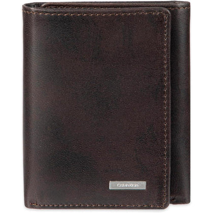 Conjunto de billetera Calvin Klein de cuero con protección RFID, múltiples compartimentos y llavero para hombres