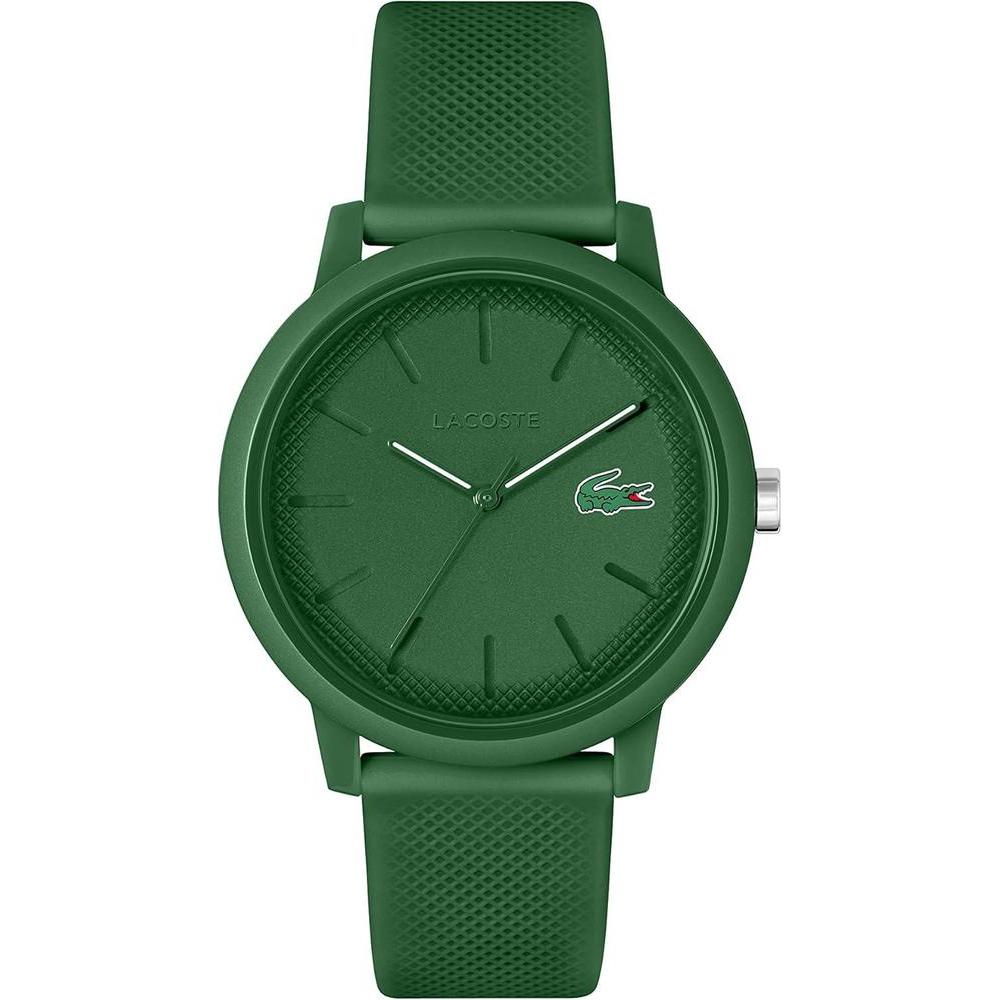Lacoste TR90 12.12 - Reloj de cuarzo para hombre con correa de goma verde, diseño deportivo y fashion