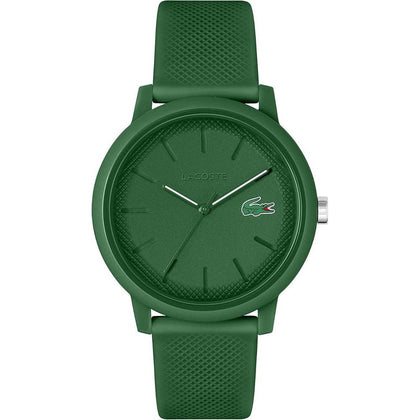 Lacoste TR90 12.12 - Reloj de cuarzo para hombre con correa de goma verde, diseño deportivo y fashion