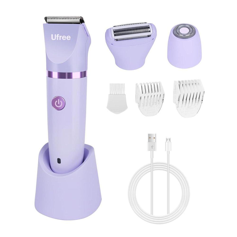 Ufree Recortadora de Bikini Eléctrica para Mujeres, Recargable y Impermeable, Ideal para Vello Púbico y Corporal