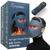 Máscara facial de terapia de luz roja myhalos con luz infrarroja, roja y azul para tratamiento antienvejecimiento