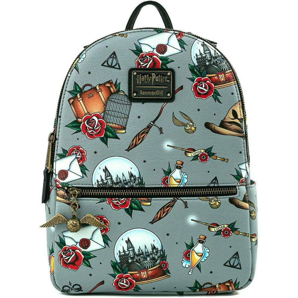 Loungefly Harry Potter Tattoo - Bolso de hombro con doble correa para mujer, diseño moderno y juvenil
