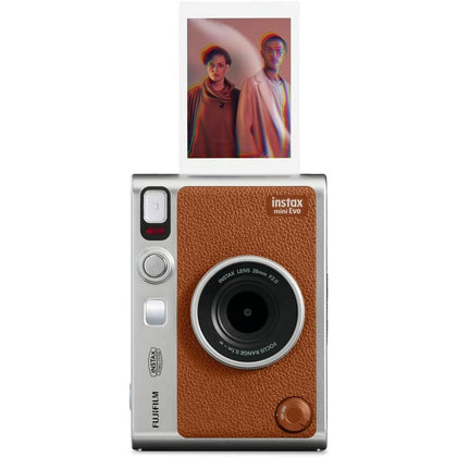 Cámara instantánea híbrida Fujifilm Instax Mini EVO color marrón, impresión de fotos Instax Mini de alta calidad