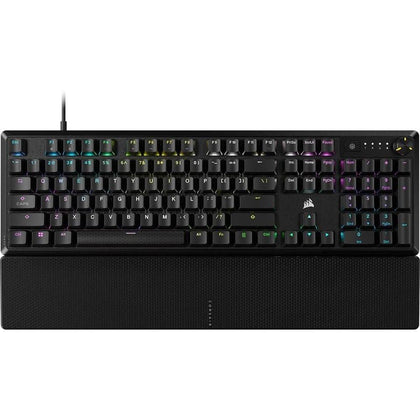 Teclado mecánico CORSAIR K70 CORE RGB para juegos, reposamanos, interruptores lineales rojos, control multimedia.