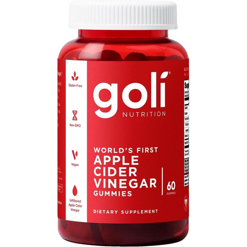 Goli Gummies de Vinagre de Manzana con Vitamina B12, Remolacha y Granada - Veganas y Gluten-Free, 60 gomitas