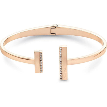 Calvin Klein brazalete para mujer, minimalismo elegante con silueta lineal y cristales, cierre de anillo de resorte