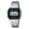 Reloj Casio A168WA-1 para hombre, con calculadora, luz de fondo, cronómetro, alarma diaria y resistencia al agua